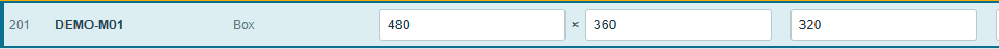 A box mold's row on the Mold Data tab