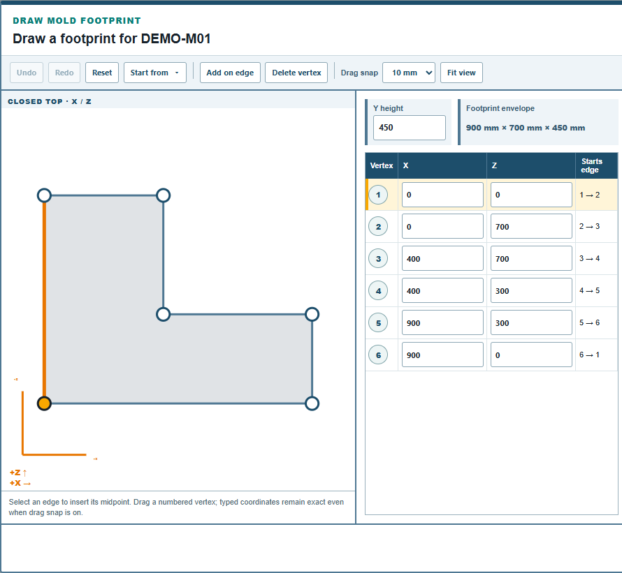 The footprint editor