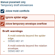 The draft warnings under the switches