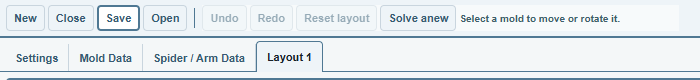The toolbar of the layout tab