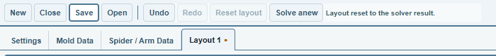The toolbar after Reset layout